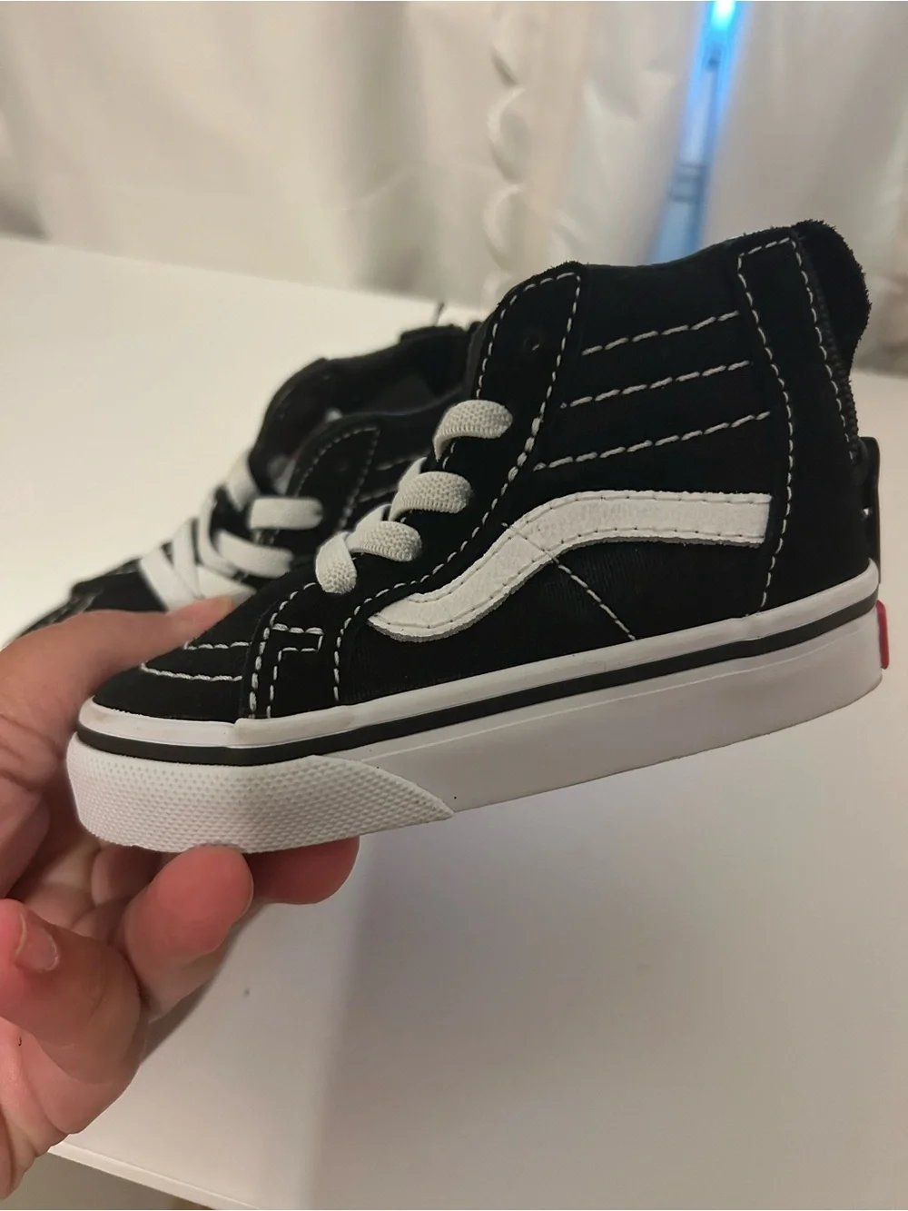 Vans Toddler Black and White High-Top Sneakers